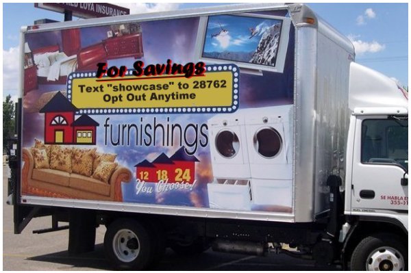 Text Message Ad on a Truck