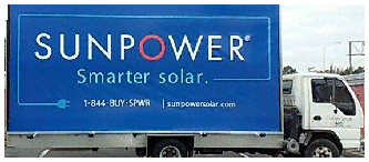 SunPower Ad on a Mobile Billboard