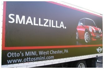 Cooper Car Ad on Truck